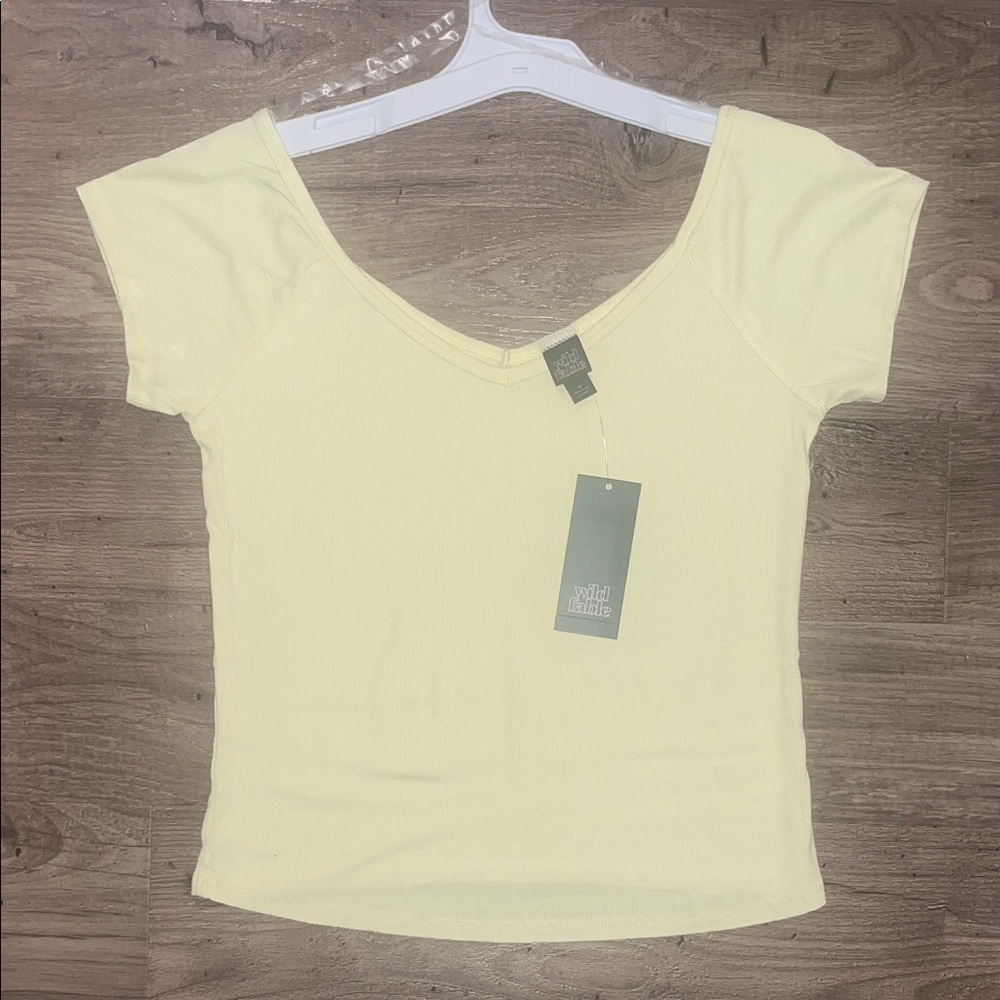 Wild Fable Light Yellow Short Sleeve Top